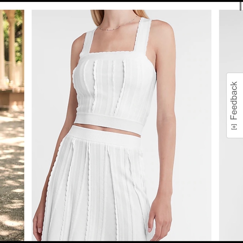 •NWT• Express Scalloped Crop Top